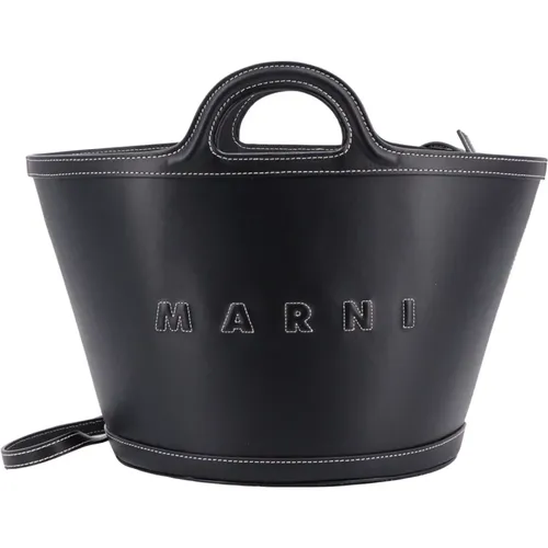 Stylish Leather Bucket Bag , female, Sizes: ONE SIZE - Marni - Modalova