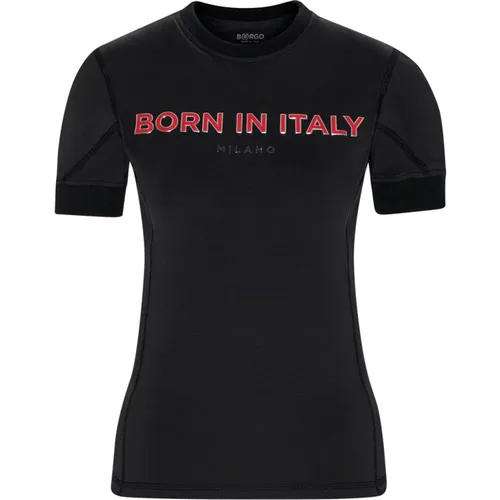 Fiorano Nero T-Shirt , Damen, Größe: M - Borgo - Modalova