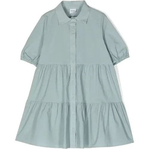 Grünes Salbei Kleid mit Knopfleiste und Hemdkragen - Aspesi - Modalova