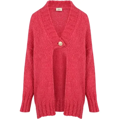 Fuchsia Cardigan Sweaters , Damen, Größe: M - Akep - Modalova