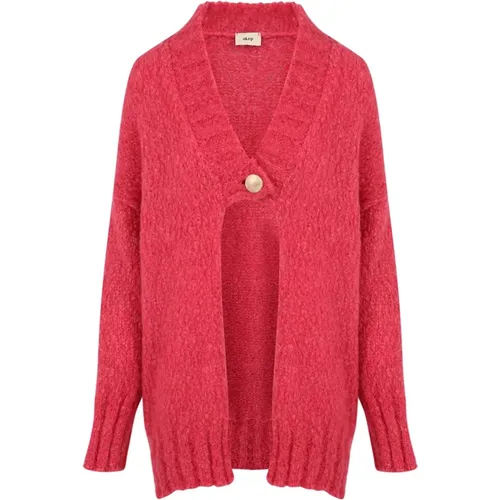 Fuchsia Cardigan Sweaters , Damen, Größe: S - Akep - Modalova