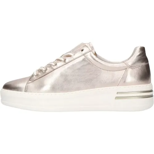 Goldene Low-Top Sneakers , Damen, Größe: 39 EU - Gabor - Modalova