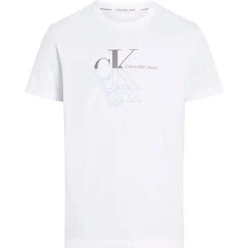 Monogram Echo Herren T-Shirt Frühling/Sommer , Herren, Größe: M - Calvin Klein Jeans - Modalova