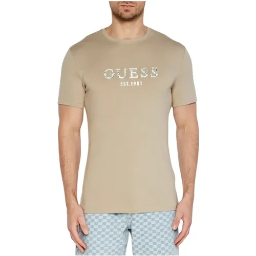 Stretch Baumwoll T-Shirt - , Herren, Größe: S - Guess - Modalova