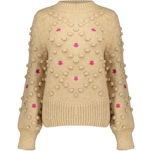 Blumiger Dot Pullover Sand/Cyclame - Geisha - Modalova