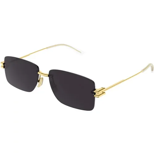 Gold/Dunkelgraue Sonnenbrille , Herren, Größe: 58 MM - Bottega Veneta - Modalova