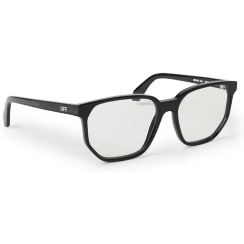 Hexagonal Blue Block Cat-Eye Glasses , unisex, Sizes: 59 MM - Off White - Modalova
