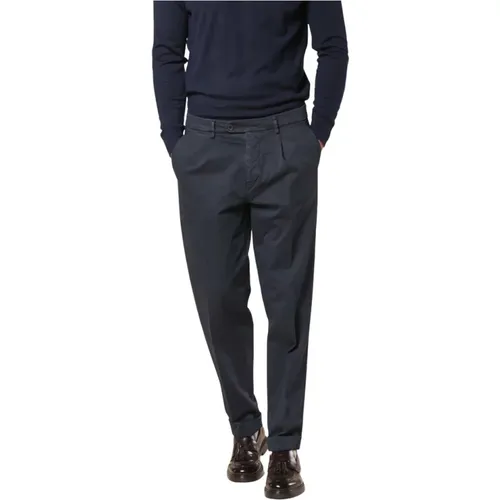 Chino-Hose mit diagonalem Print und lockerer Passform , Herren, Größe: M - Mason's - Modalova