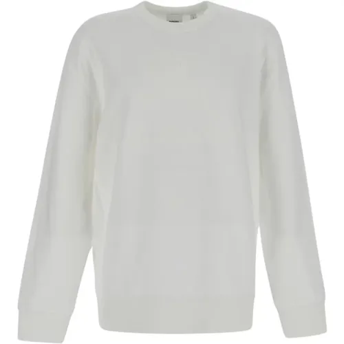Weißer Baumwoll-Sweatshirt mit langen Ärmeln - Burberry - Modalova
