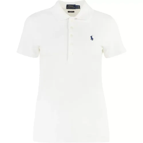 Piqué Polo Shirt aus Baumwolle mit geripptem Kragen , Damen, Größe: L - Ralph Lauren - Modalova