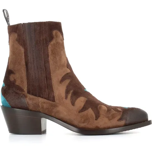 Dark and Blue Texano Boots , female, Sizes: 3 UK - Sartore - Modalova