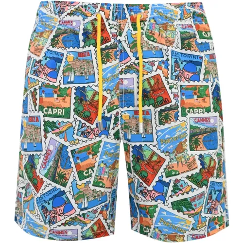 Colorful Sea Clothing Swim Shorts , male, Sizes: S, L - MC2 Saint Barth - Modalova