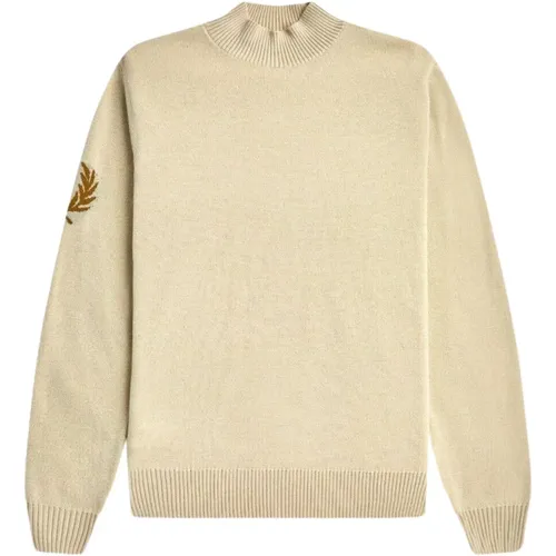 Classic Merino Wool Turtleneck with Laurel Crown Detail , male, Sizes: L, XL - Fred Perry - Modalova