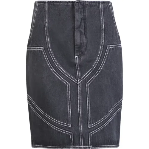 Denim Skirt with Modern Twist , female, Sizes: S - Off White - Modalova