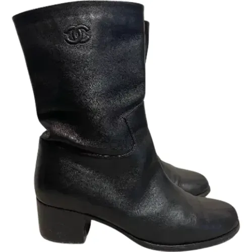 Pre-owned Leather boots , female, Sizes: 5 UK - Chanel Vintage - Modalova