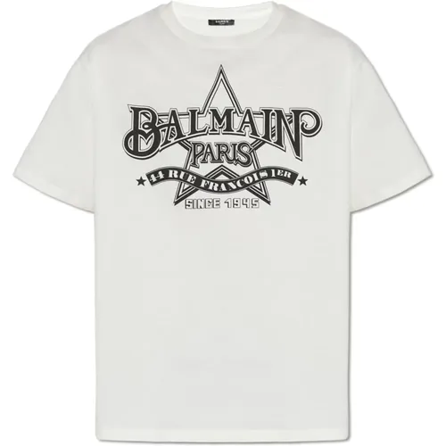Baumwoll-T-Shirt , Herren, Größe: 3XL - Balmain - Modalova
