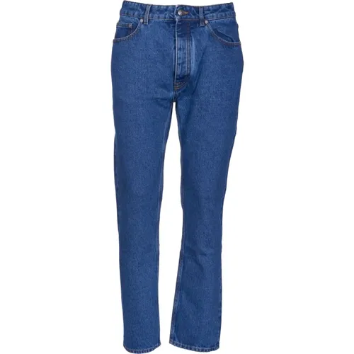 Monogram Jeans Straight Hem , male, Sizes: W31, W33, W32, W30 - Palm Angels - Modalova