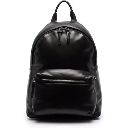 Leather backpack , male, Sizes: ONE SIZE - Officine Creative - Modalova