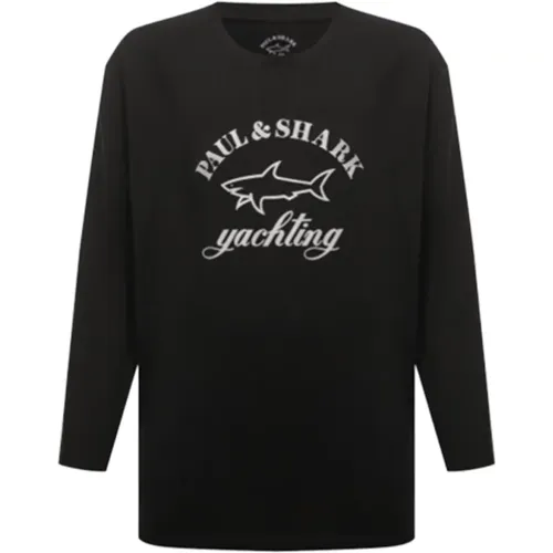 Logo Print Sweater , male, Sizes: L - PAUL & SHARK - Modalova