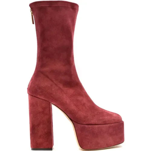 Burgundy Ankle Boots Ss23 Stivaletti , female, Sizes: 5 1/2 UK, 5 UK, 6 UK, 7 UK - Paris Texas - Modalova