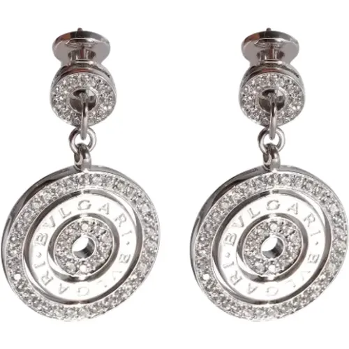 Pre-owned White Gold earrings , female, Sizes: ONE SIZE - Bvlgari Vintage - Modalova