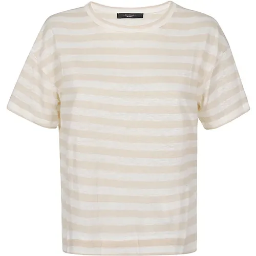 Classic Striped Linen T-shirt , female, Sizes: XS, M - Max Mara Weekend - Modalova