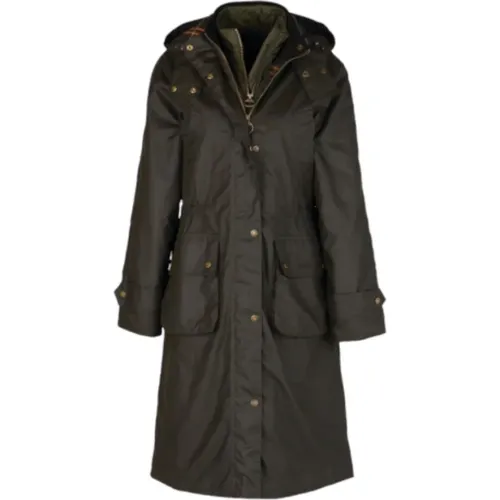 Waxed Parka with Removable Hood and Quilted Lining , female, Sizes: S, XS - Barbour - Modalova