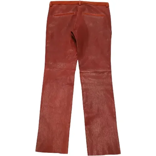 Rote Leder Slim Fit Hose - Isabel Marant Pre-owned - Modalova