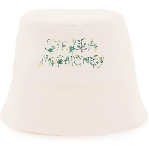 Bucket Hat mit floralem Logo-Stickerei , Damen, Größe: 58 CM - Stella Mccartney - Modalova