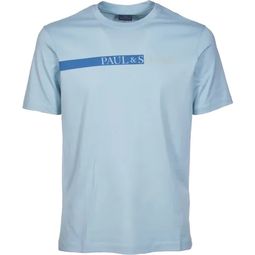 Logo Print Cotton Jersey T-shirt , male, Sizes: M, XL, S - PAUL & SHARK - Modalova