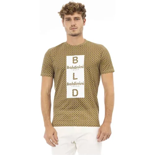 Trend T-shirt with Logo Pattern , male, Sizes: XS, 2XL, S, M - Baldinini - Modalova