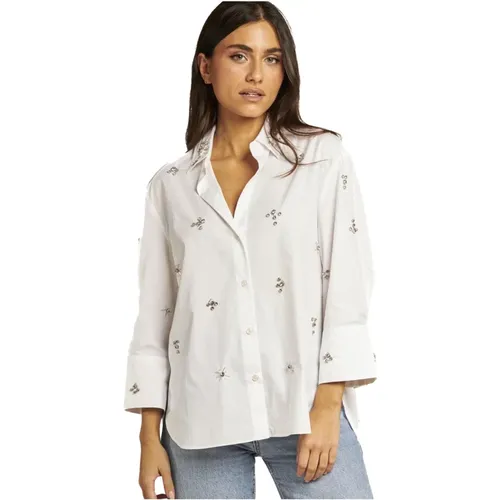 Rhinestone Cotton Shirt , female, Sizes: M, L - Alma en Pena - Modalova