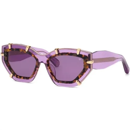 Lilac Violet Fashion Sunglasses Women , female, Sizes: 55 MM - Philipp Plein - Modalova