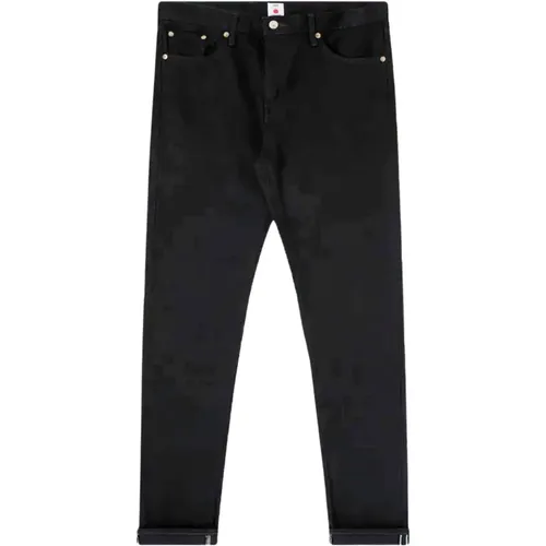 Schwarze Slim Tapered Kaihara Selvage Jeans , Herren, Größe: W32 L32 - Edwin - Modalova