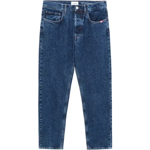 Straight Denim Jeans Blau Herbst/Winter , Herren, Größe: W29 - Amish - Modalova