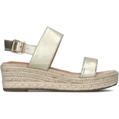 Goldene Espadrilles mit Knöchelriemen , Damen, Größe: 39 EU - Lina Locchi - Modalova