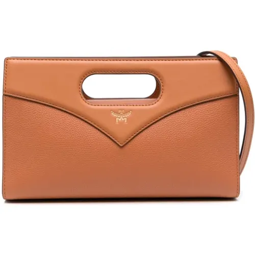 Leather Panelled Shoulder Bag , female, Sizes: ONE SIZE - MCM - Modalova