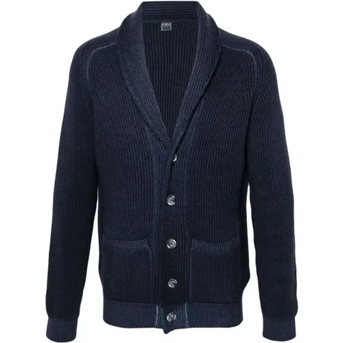 Geknöpfter English Rib Cardigan Pullover , Herren, Größe: 2XL - Fedeli - Modalova