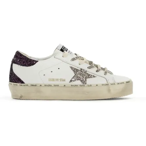 Glitter Star Leder Sneakers , Damen, Größe: 38 EU - Golden Goose - Modalova