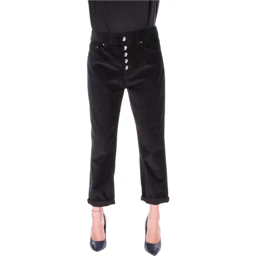 Women`s Straight Trousers with Logo , female, Sizes: W29, W28, W27, W30 - Dondup - Modalova