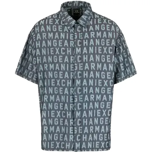 Logo Print Regular Fit Shirt , male, Sizes: L - Armani Exchange - Modalova