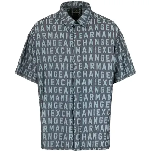 Logo Print Regular Fit Shirt , male, Sizes: M, S, L, XL - Armani Exchange - Modalova