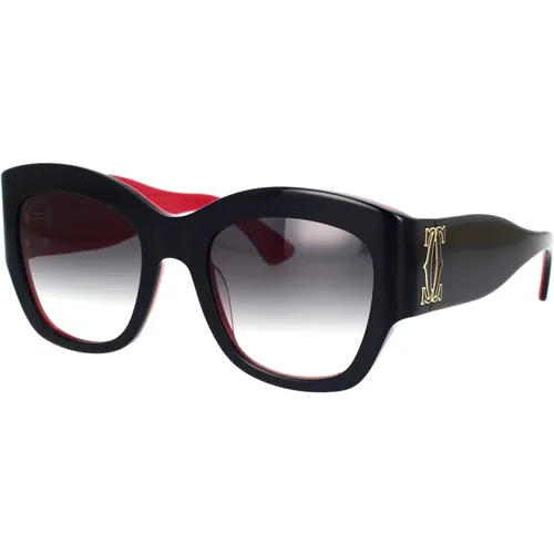 Elegant Oversized Sunglasses , female, Sizes: 52 MM - Cartier - Modalova