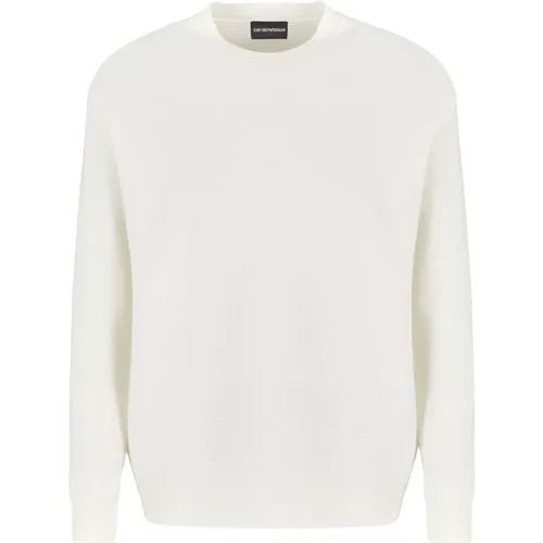 Cream Sweaters for Men , male, Sizes: M, XL, L - Emporio Armani - Modalova