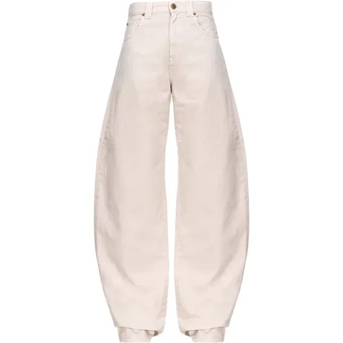 Egg-fit Gabardine Jeans , female, Sizes: S, M, XS, 2XS - pinko - Modalova