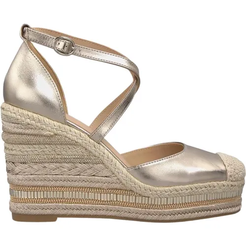 Braided Wedge Sandal with Rhinestones , female, Sizes: 5 UK - Alma en Pena - Modalova