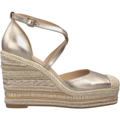 Braided Wedge Sandal with Rhinestones , female, Sizes: 7 UK - Alma en Pena - Modalova