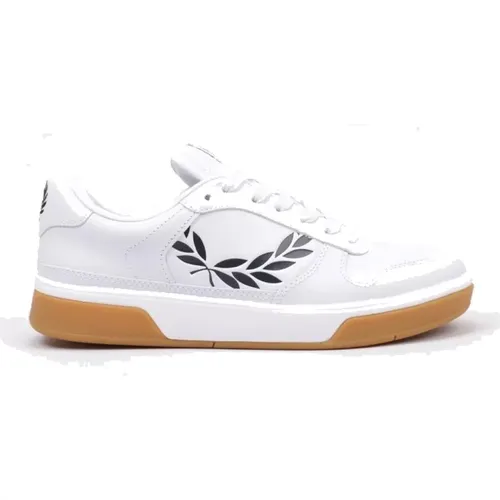 Textured Leather Sneaker with Laurel Crown Logo , male, Sizes: 6 UK, 7 UK, 11 UK, 10 UK - Fred Perry - Modalova