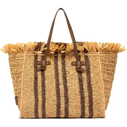 Marcella Shopping Bag with Crochet Details , female, Sizes: ONE SIZE - Gianni Chiarini - Modalova