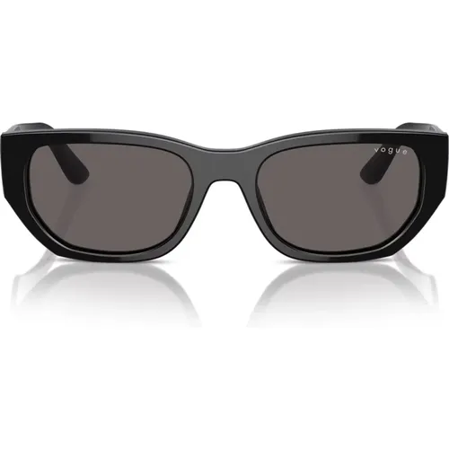 Rechteckige Sonnenbrille Schwarz Rauch , unisex, Größe: 53 MM - Vogue - Modalova